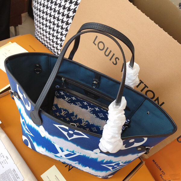 ルイヴィトン トートバッグ 偽物 20SS新作 エスカル★ネヴァーフル MM ブルー M45128